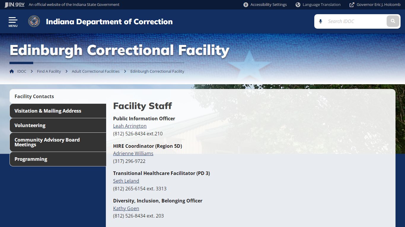Edinburgh Correctional Facility - IDOC